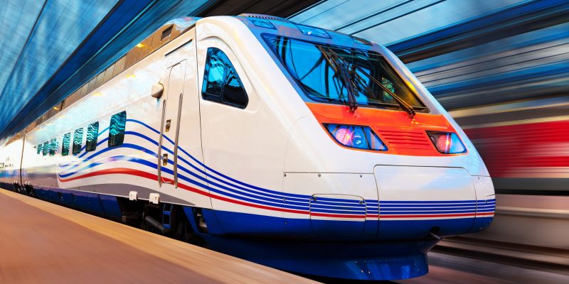 Modern high speed train with motion blur Modern high speed train with motion blur effect