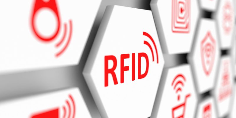 RFID concept cell blurred background 3d illustration RFID concept cell blurred background 3d illustration