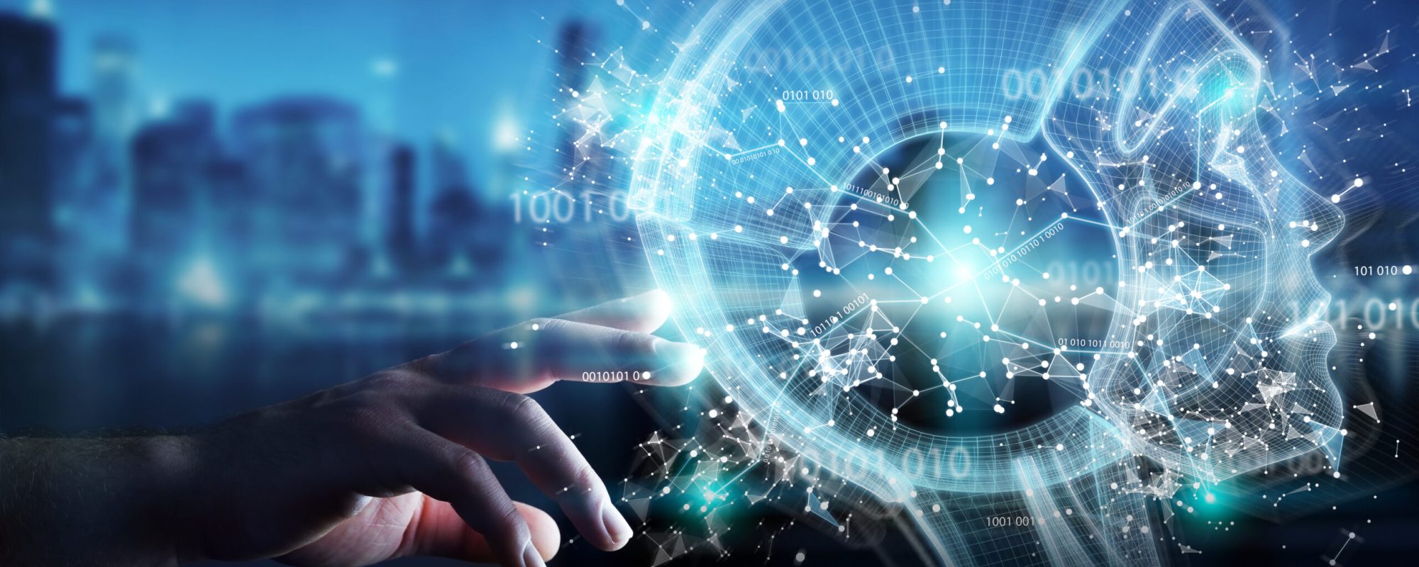 Businessman using digital artificial intelligence interface 3D rendering conscience et droit