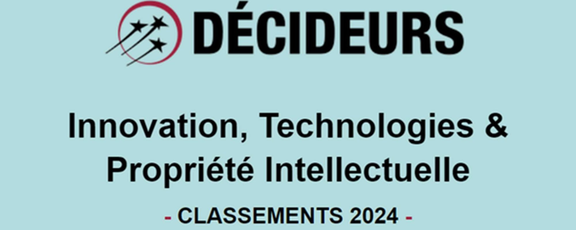 Decideurs-2024-Innov-Techno-PI Décideur 2024 : Lexing Avocats classé