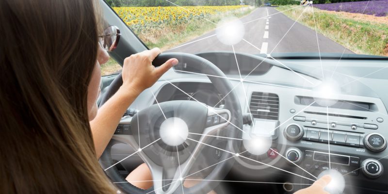 Self-driving car concept – woman driving modern car@neirfy – Fotolia Self-driving car concept - woman driving modern car@neirfy - Fotolia